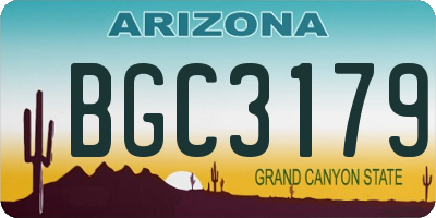 AZ license plate BGC3179