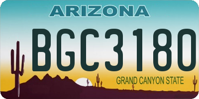 AZ license plate BGC3180