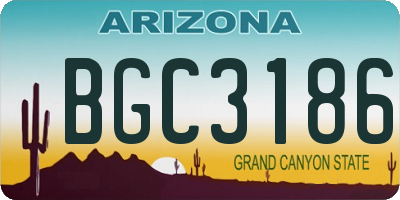 AZ license plate BGC3186