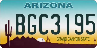 AZ license plate BGC3195