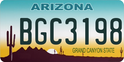 AZ license plate BGC3198