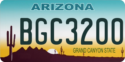 AZ license plate BGC3200