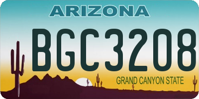 AZ license plate BGC3208
