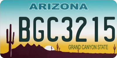 AZ license plate BGC3215