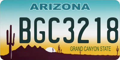 AZ license plate BGC3218