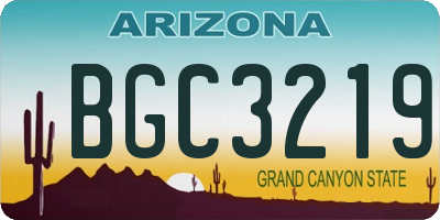 AZ license plate BGC3219