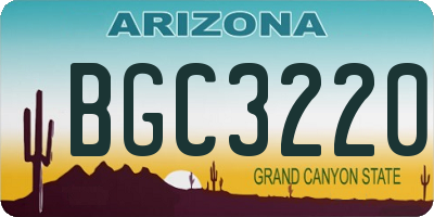 AZ license plate BGC3220