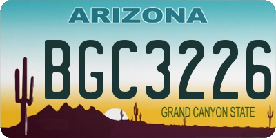 AZ license plate BGC3226