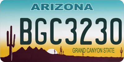 AZ license plate BGC3230