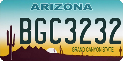 AZ license plate BGC3232