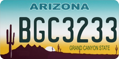 AZ license plate BGC3233