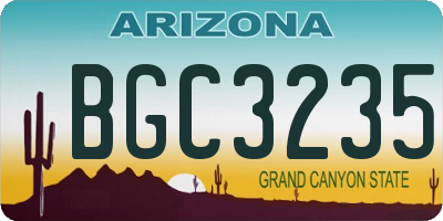 AZ license plate BGC3235