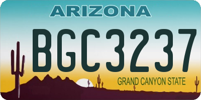 AZ license plate BGC3237