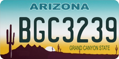 AZ license plate BGC3239