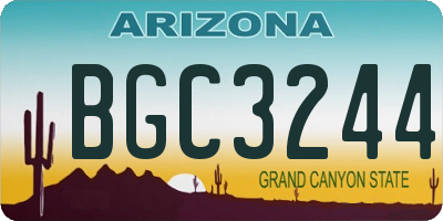 AZ license plate BGC3244