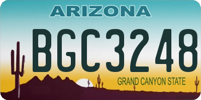 AZ license plate BGC3248