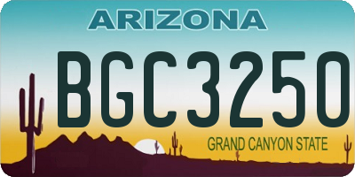 AZ license plate BGC3250