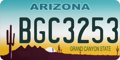 AZ license plate BGC3253