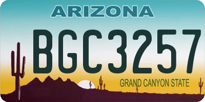 AZ license plate BGC3257