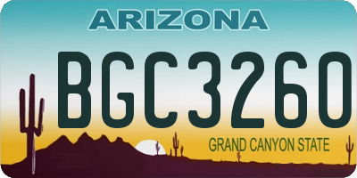 AZ license plate BGC3260