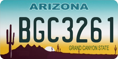 AZ license plate BGC3261