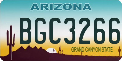 AZ license plate BGC3266