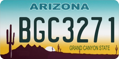 AZ license plate BGC3271