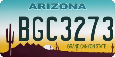 AZ license plate BGC3273