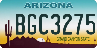 AZ license plate BGC3275
