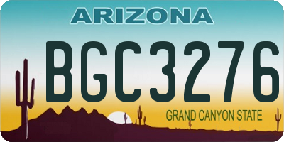 AZ license plate BGC3276