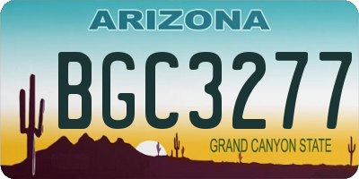 AZ license plate BGC3277