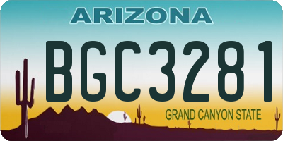 AZ license plate BGC3281