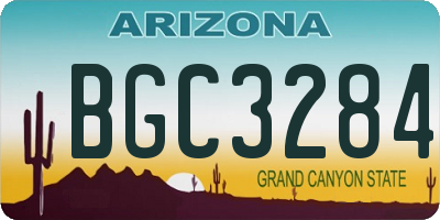 AZ license plate BGC3284