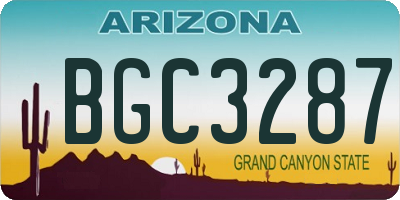 AZ license plate BGC3287