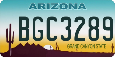 AZ license plate BGC3289