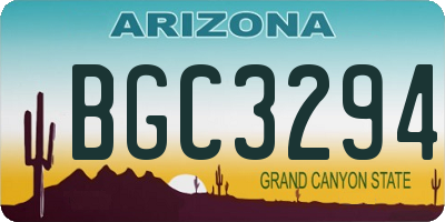 AZ license plate BGC3294