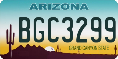AZ license plate BGC3299