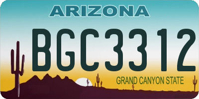 AZ license plate BGC3312