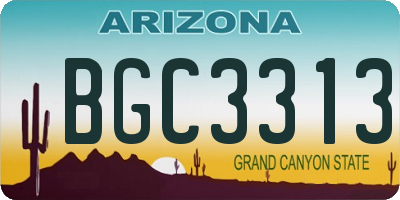 AZ license plate BGC3313