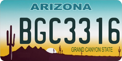 AZ license plate BGC3316