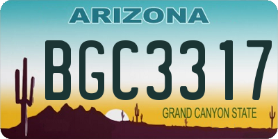 AZ license plate BGC3317