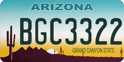 AZ license plate BGC3322