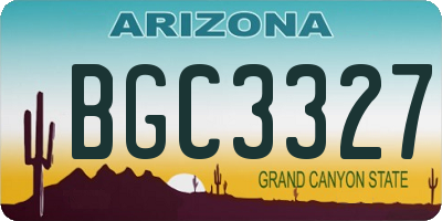 AZ license plate BGC3327