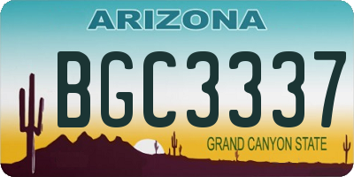 AZ license plate BGC3337