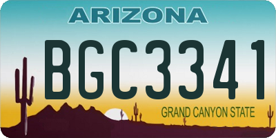 AZ license plate BGC3341