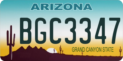 AZ license plate BGC3347
