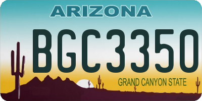 AZ license plate BGC3350