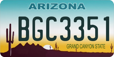 AZ license plate BGC3351