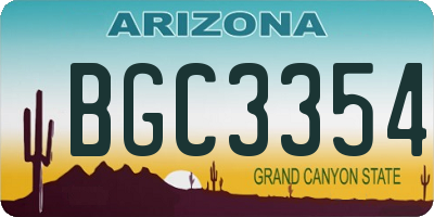 AZ license plate BGC3354