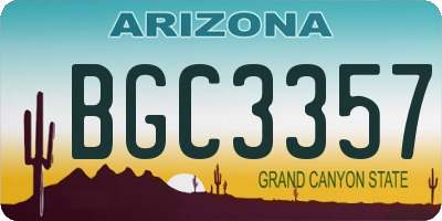 AZ license plate BGC3357